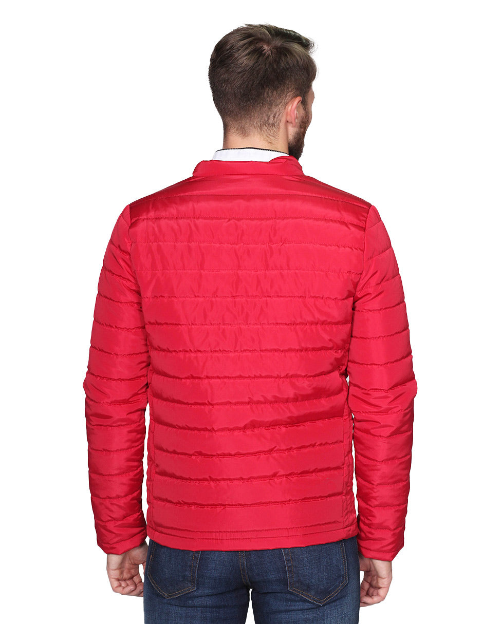 Chamarras Para Hombre Cuello Alto Con Relleno D15102 Rojo