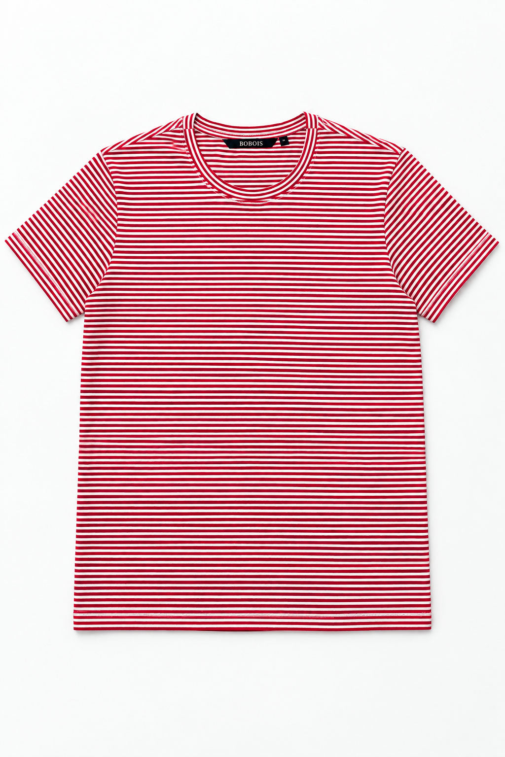 Playeras Para Hombre De Manga Corta Con Estampado De Micro Rayas A41111 Rojo