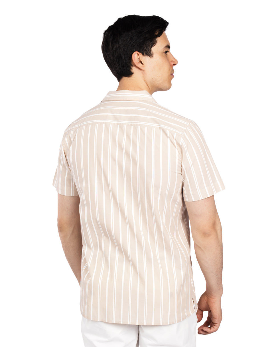 Camisas Para Hombre Dobbie Preteñido B51362 Beige