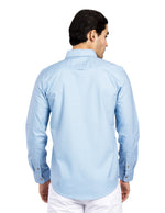 Camisas Para Hombre Regular Fit Oxford B51111 Cielo