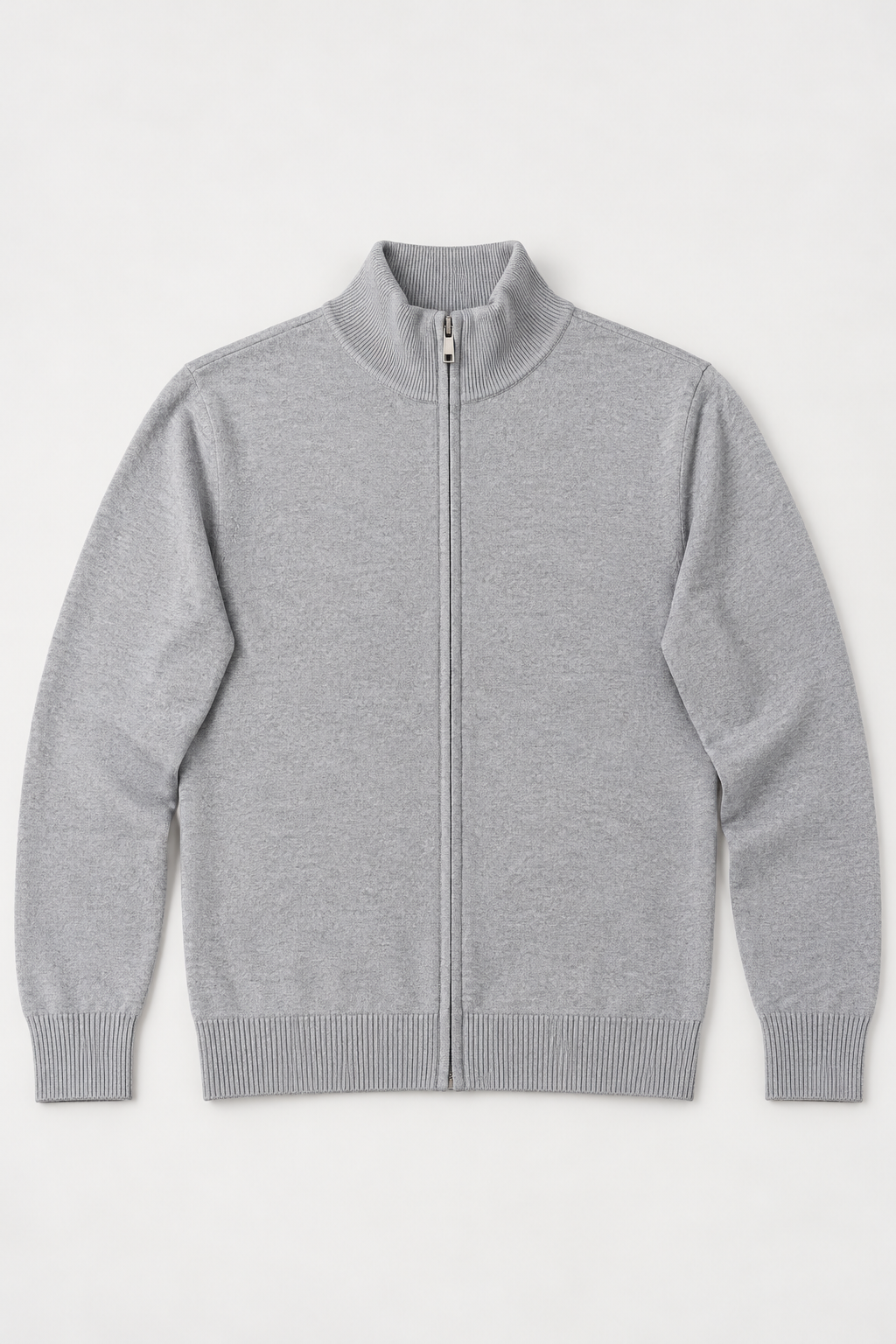 Suéteres Para Hombre Básico Con Cierre De Punto Fino E65304 Gris