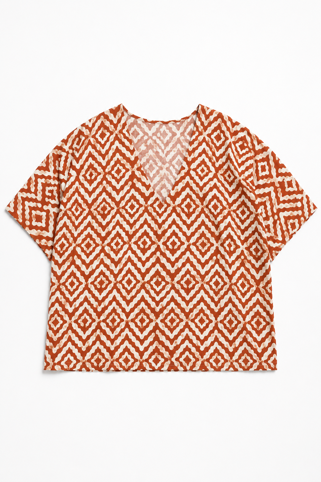 Blusas Para Mujer Ligera Cuello V Étnico N61122 Chedron