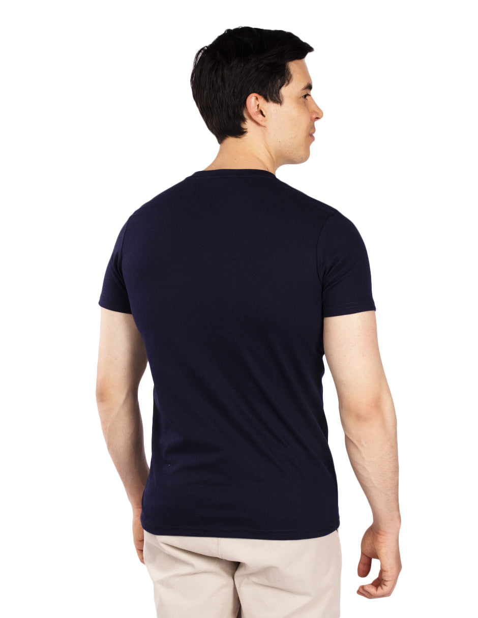 Playeras Para Hombre Slim Fit Microcostura A51301 Negro