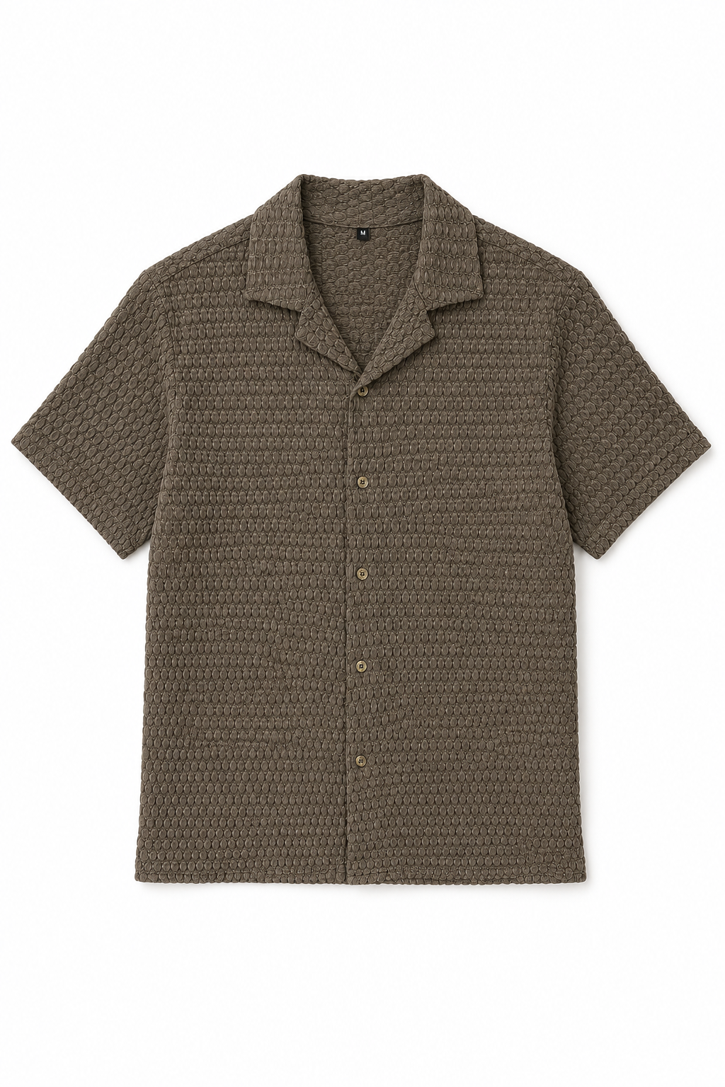 Camisas Para Hombre Manga Corta Tejido Punto B65458 Café