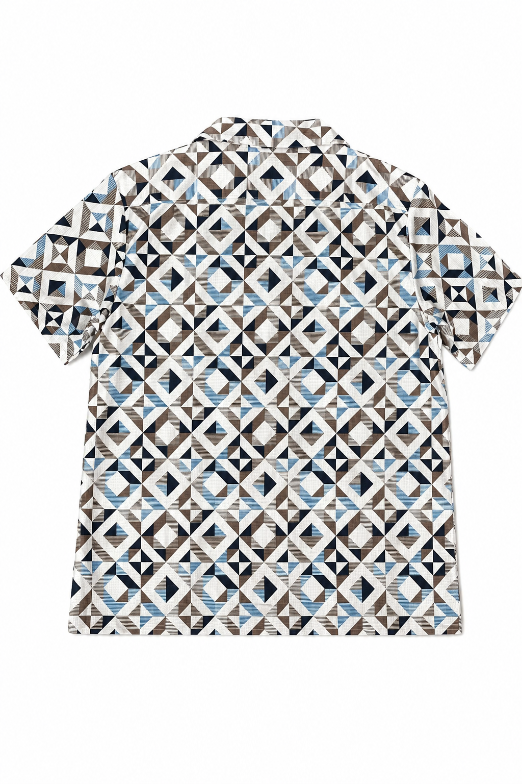 Camisa para Hombre Manga Corta Jacquard Estampada Stretch Antiarrugas B61461 Beige