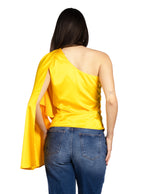 Blusas Para Mujer Satinada De Un Hombro N51100 Amarillo