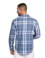 Camisas Para Hombre Bambú Manga Larga B51339 Azul