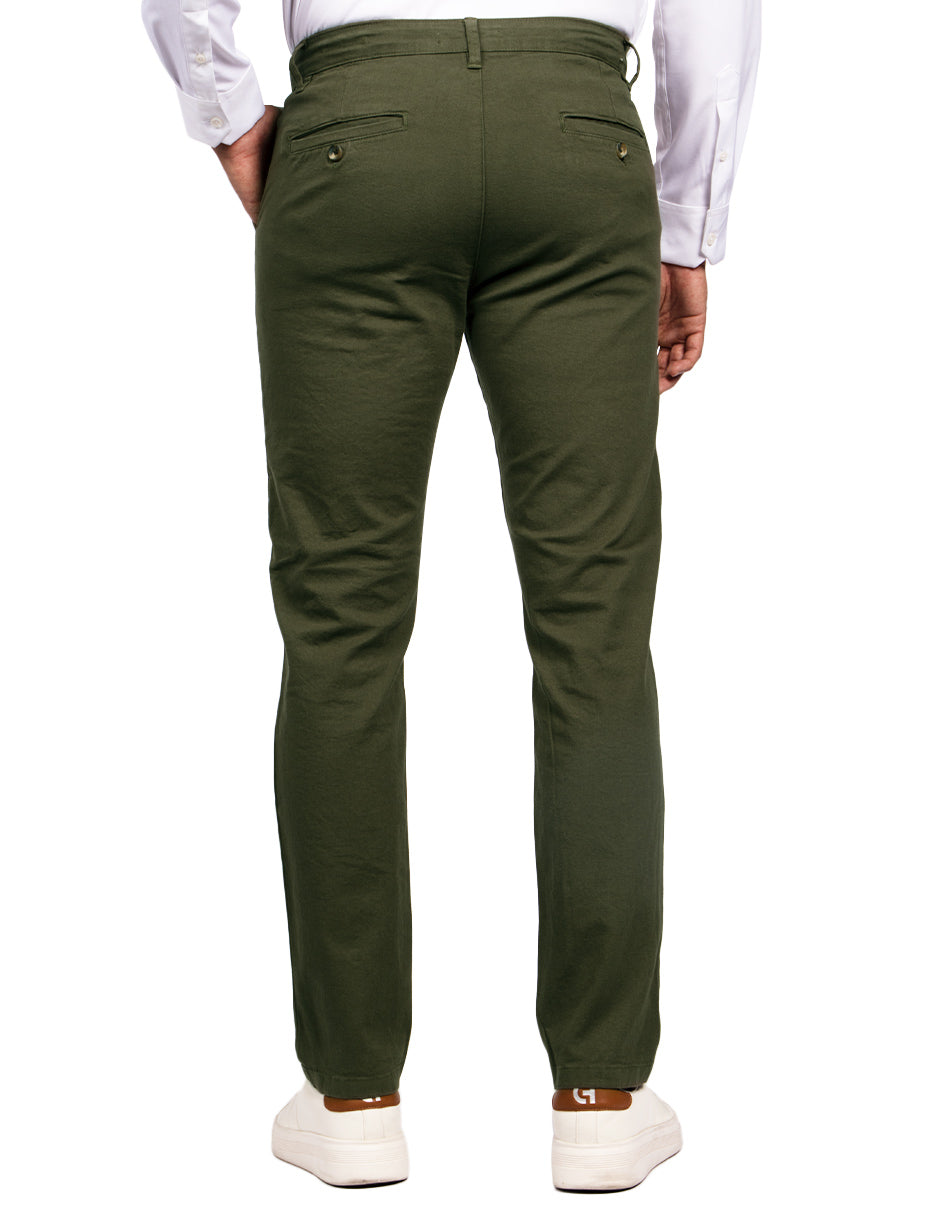 Pantalones Para Hombre Soft Stretch Slim GPAXAR Militar