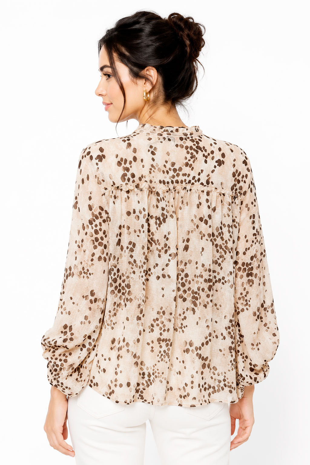 Blusas Para Mujer Con Jareta y Botones Translucida N61141 Unico