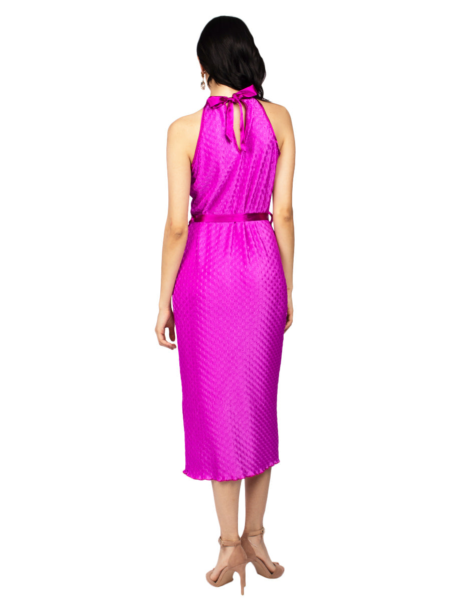 Vestidos Para Mujer Halter Midi Corrugado S51111 Fiusha