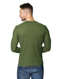 Playeras Para Hombre Manga Larga Con Textura A45316 Militar