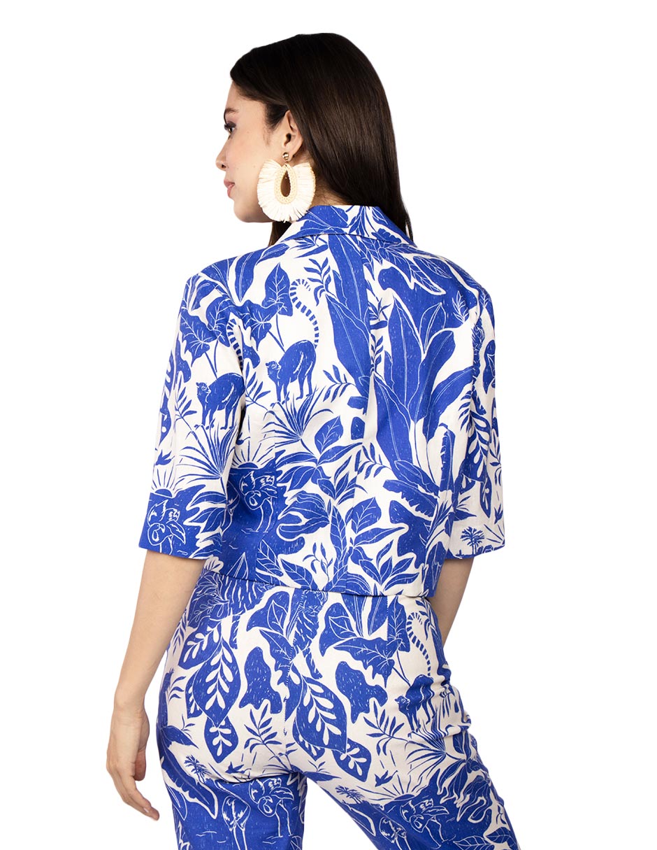 Blazers Para Mujer Corto Tipo Lino T51100 Rey