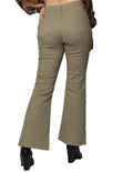 Jeans Para Mujer Bobois Moda Casuales Lisos Acampanados De Tiro Alto Basicos V33101 Beige