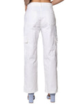 Jeans Para Mujer Bobois Moda Casuales Pantalones Tipo Cargo V41101 Blanco
