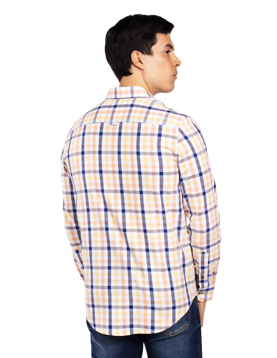 Camisas Para Hombre Regular Fit B51104 Amarillo