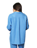 Blusas Para Mujer Bobois Moda Casuales Camisera Comoda De Manga 3/4 Tipo Lino N41155 Azul