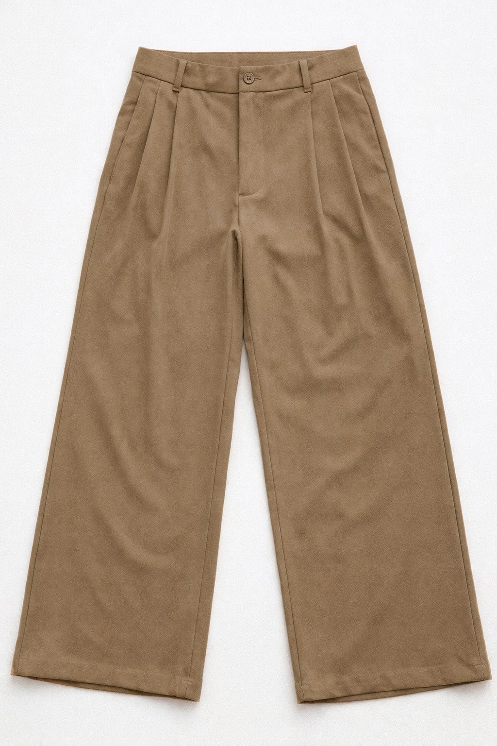 Pantalones Para Mujer Wide Leg Con Pinzas W61101 Camel