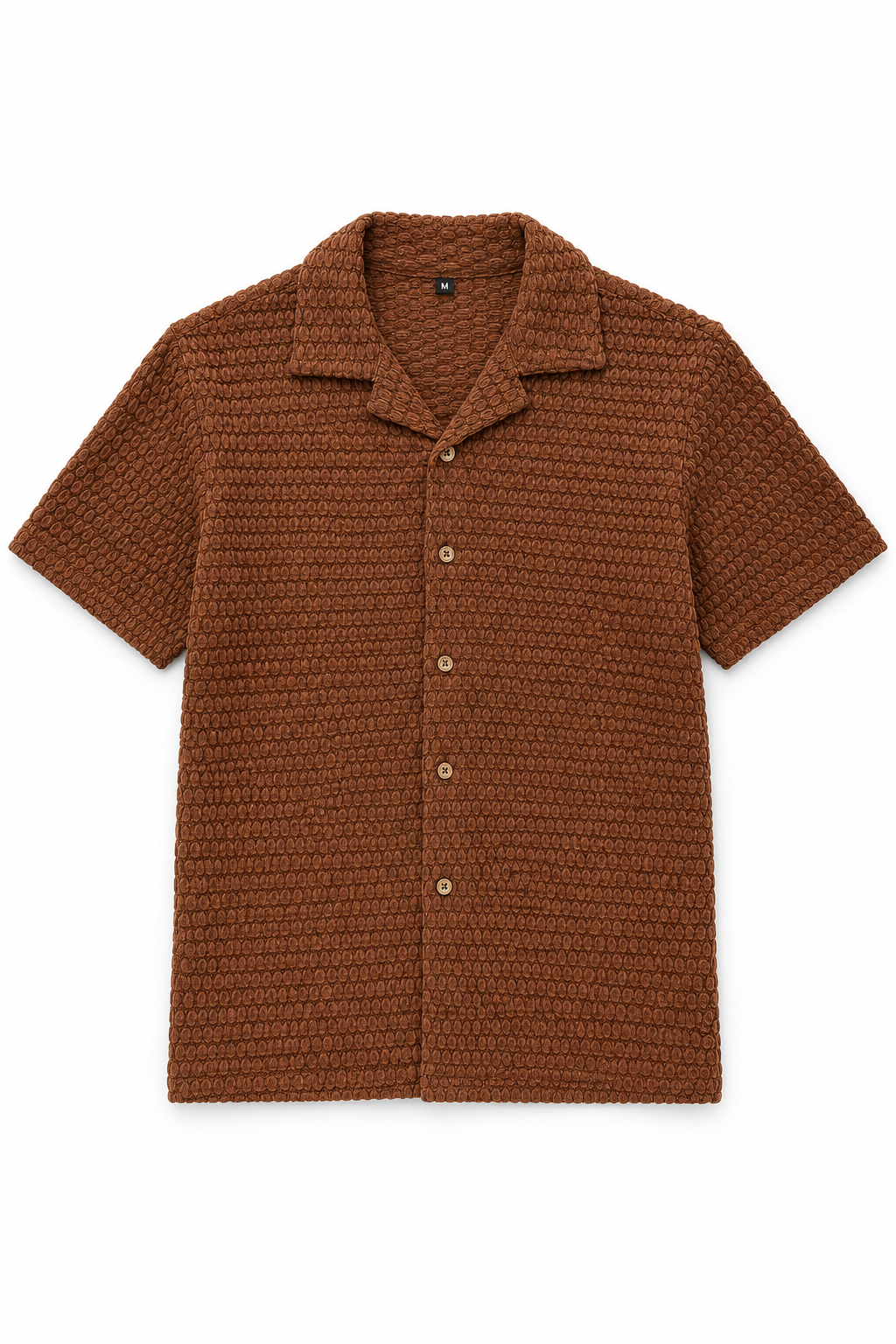 Camisas Para Hombre Manga Corta Tejido Punto B65458 Tabaco
