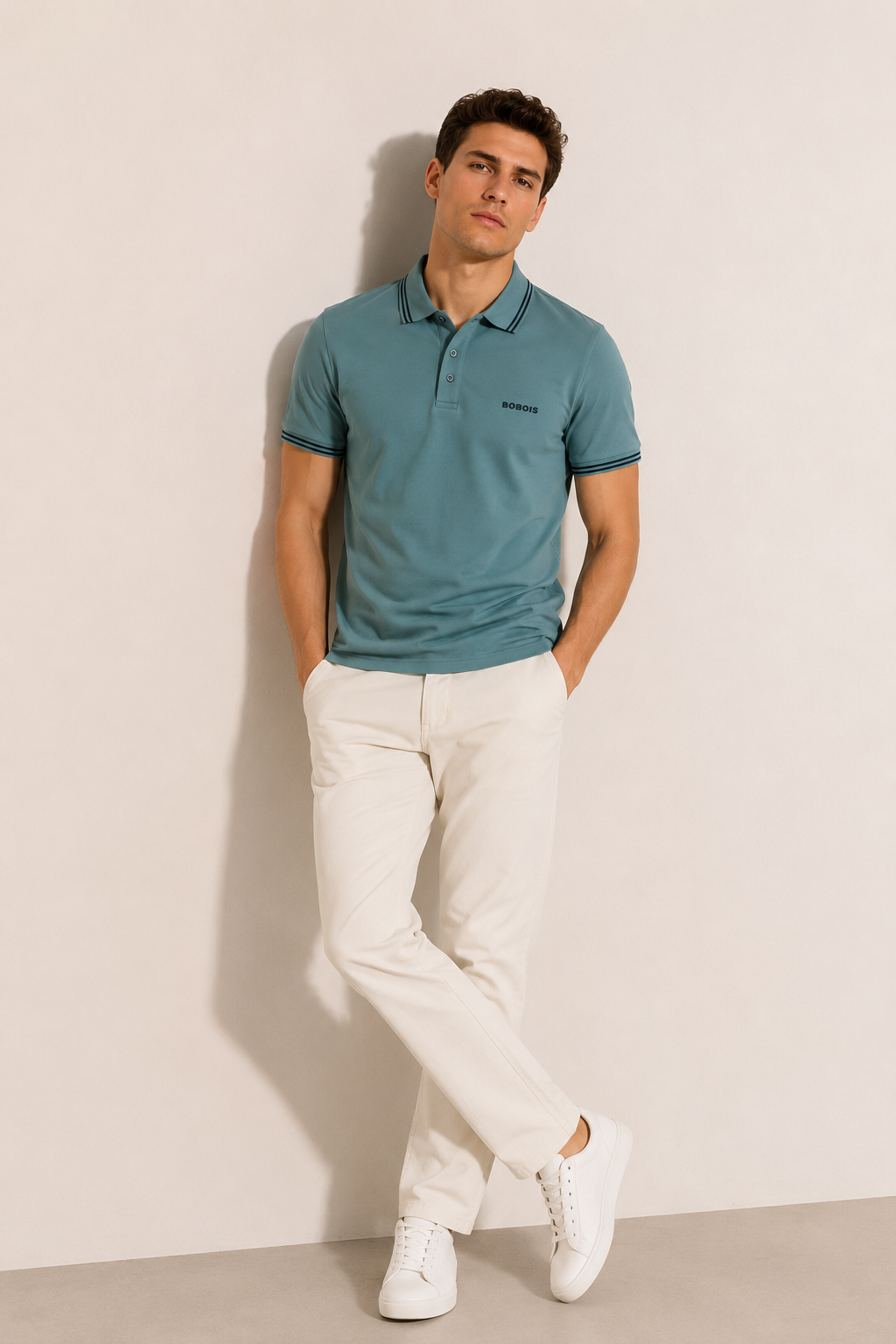 Playeras Polo Para Hombre Básica con Rayas APOLRS Verde