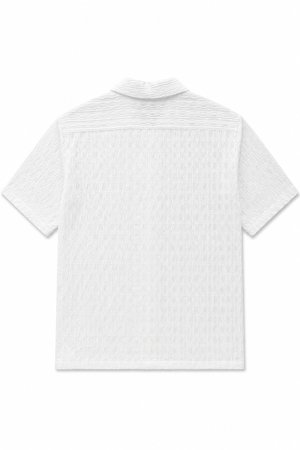 Camisa para Hombre Manga Corta Resort Jacquard Super Stretch Antiarrugas B61457 Blanco