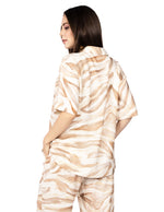 Blusas Para Mujer Camisera Tipo Lino N51131 Hueso
