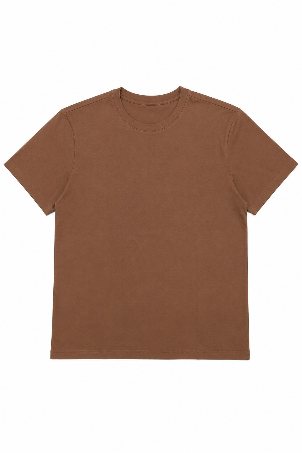 Playeras Para Hombre Básica De Cuello Redondo De Algodón A65401 Café