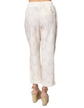 Pantalones Para Mujer Bobois Moda Casuales Corto Con Amarre Tipo Lino Con Estampado De Tiro Alto W41118 Unico