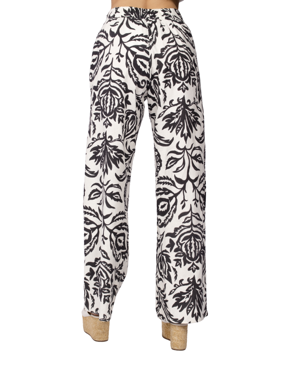 Pantalones Para Mujer Wide Leg Floreados W51122 Unico