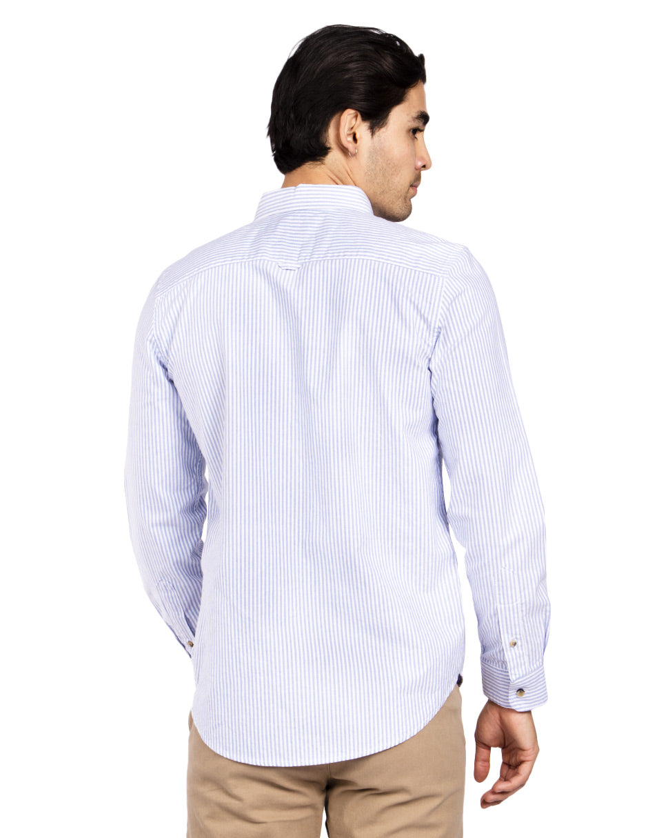 Camisas Para Hombre Regular Fit Oxford B51113 Azul