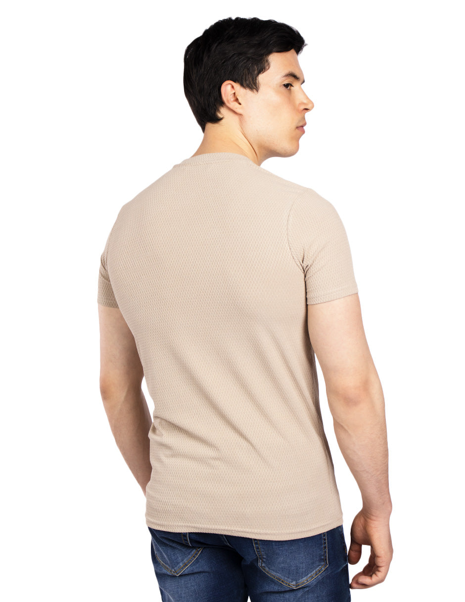 Playeras Para Hombre Con Textura A51305 Arena