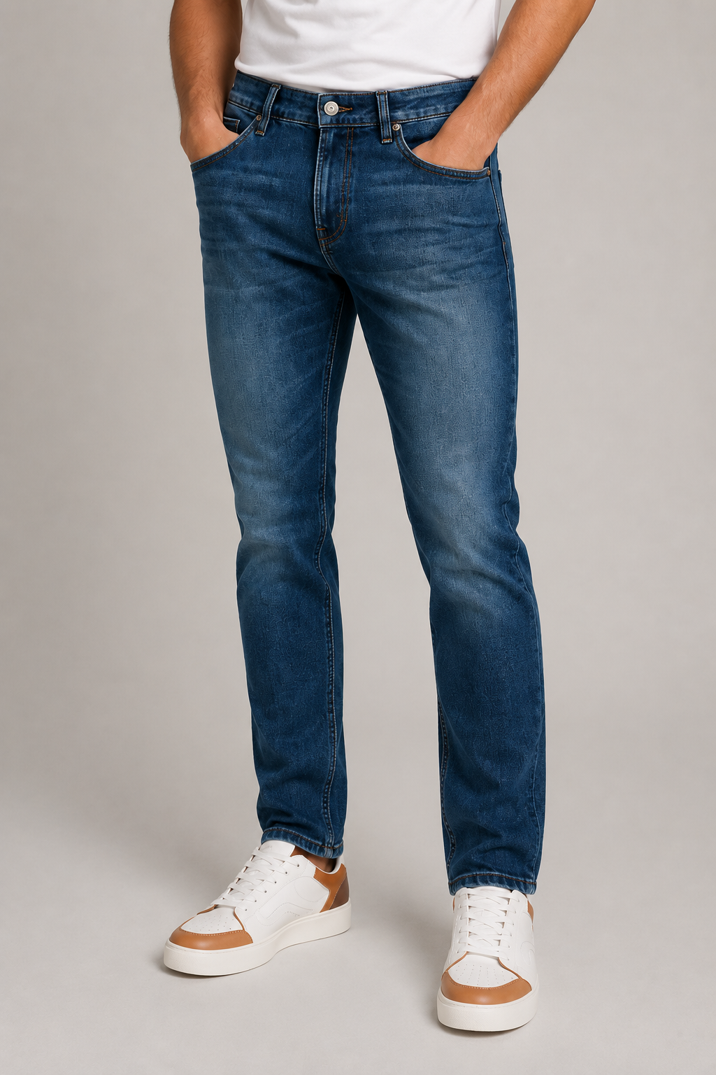 Jeans Para Hombre Mezclilla Slim Urbano J61109 Azul