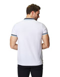 Playeras Polo Para Hombre Bobois Moda Casuales De Manga Corta Con Doble Linea En Mangas A41404 Blanco