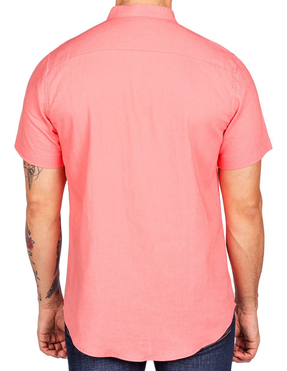 Camisas Para Hombre Relaxed Fit Lino B51373 Melon