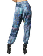 Pantalones Para Mujer Estampado Con Jareta W43111 Azul