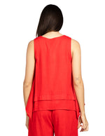Blusas Para Mujer Bluson Tipo Lino Con Olanes N51146 Rojo