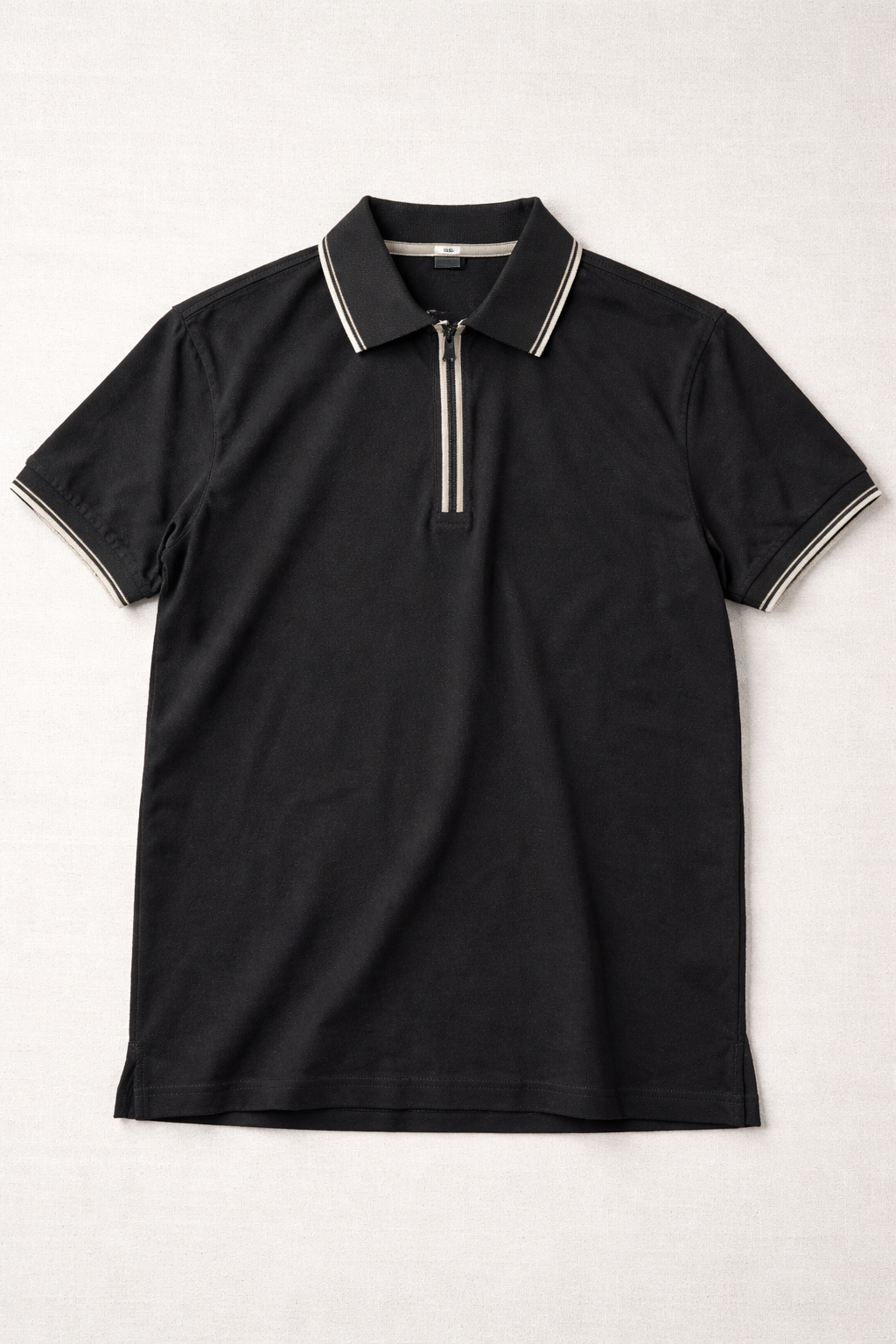 Playera Polo para Hombre Casual con Cierre Stretch Antiarrugas A61415 Negro