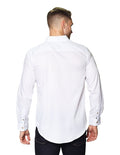 Camisas Para Hombre Manga Larga Lisa B45101 Blanco