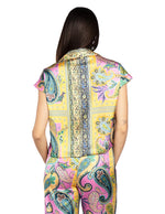 Blusas Para Mujer Camisera Paisley Satinada N51116 Rosa