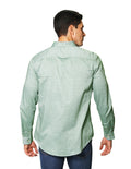 Camisas Para Hombre Bobois Moda Casuales De Manga Larga Con Textura Regular Fit B35221 Olivo