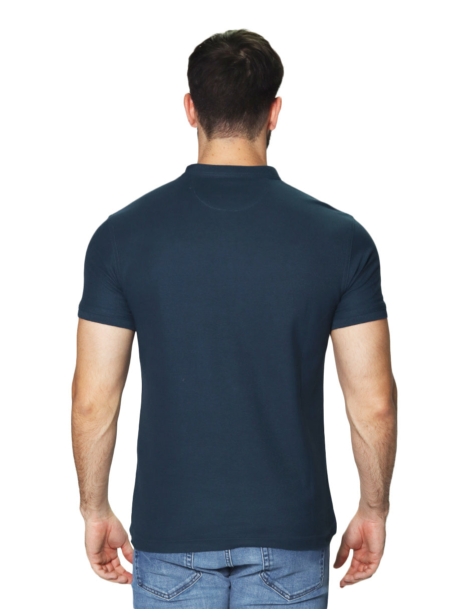 Playeras Polo Para Hombre Cuello Mao Bordado APCMAB Teal