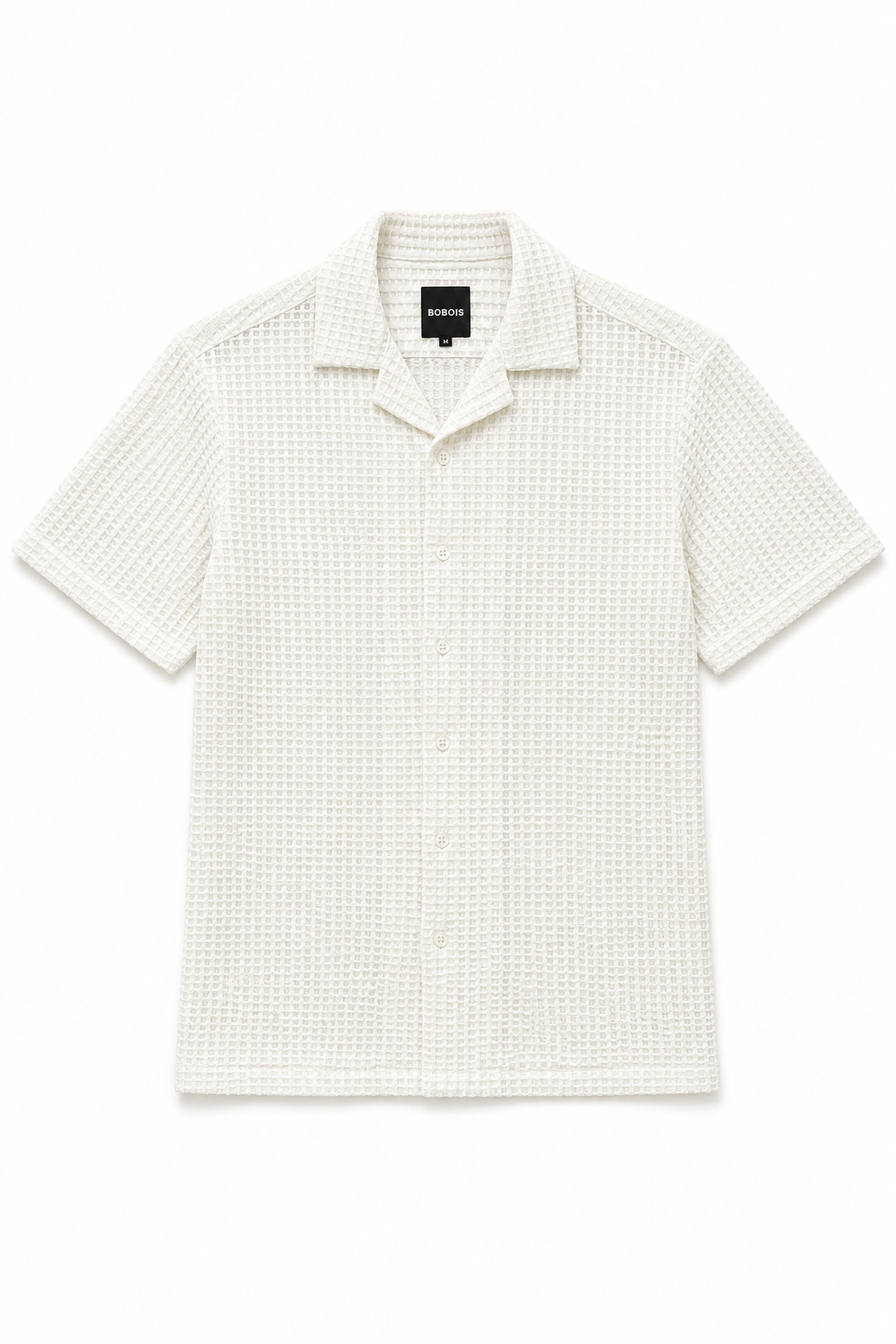 Camisas Para Hombre Manga Corta Crochet Tejida B65454 Hueso