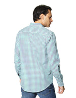 Camisas Para Hombre Manga Larga Cuadros Bicolor B45203 Verde