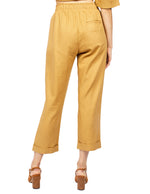 Pantalones Para Mujer Tipo Lino Con Cinta W51102 Camel