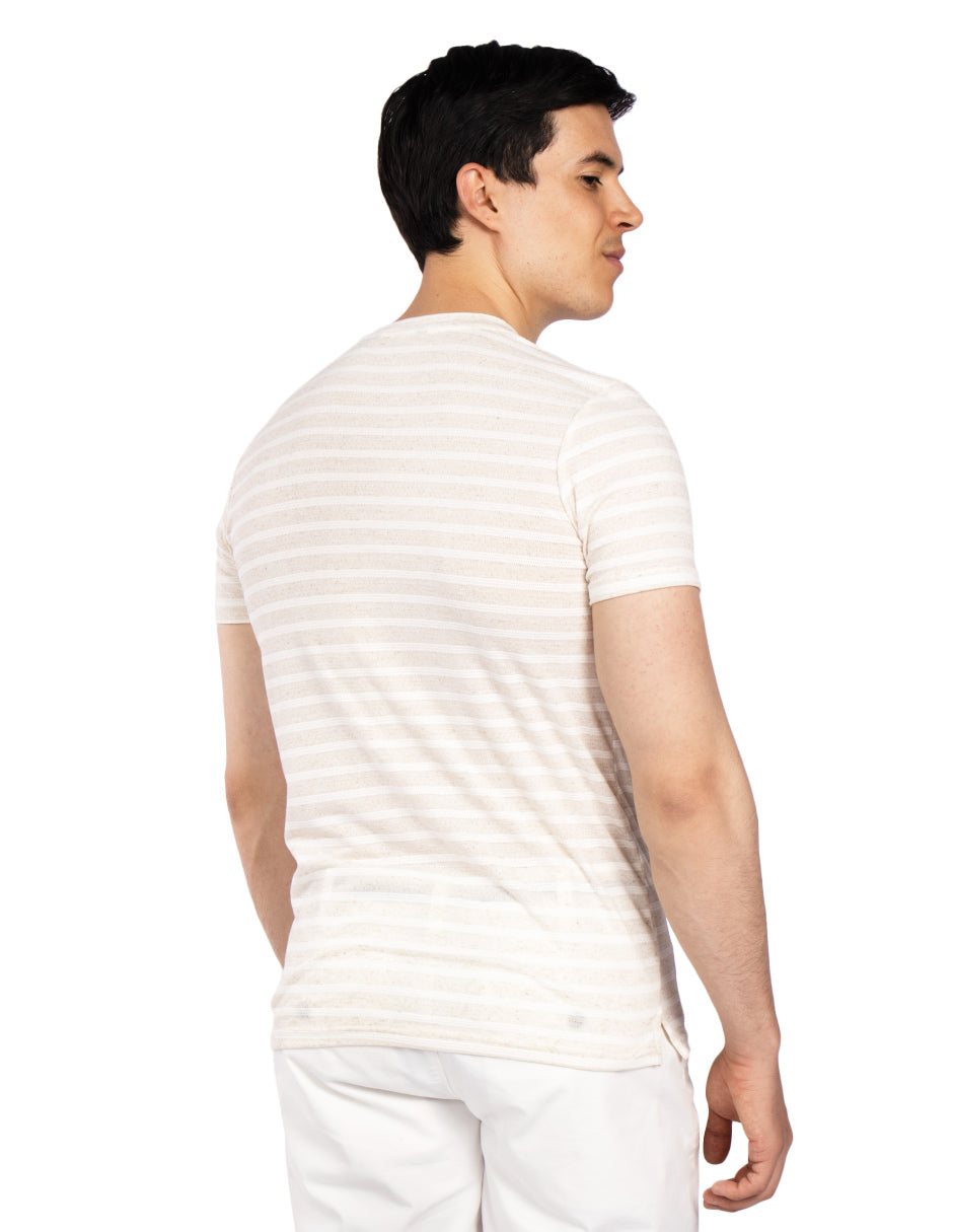 Playeras Para Hombre Comoda Ligera A51306 Beige