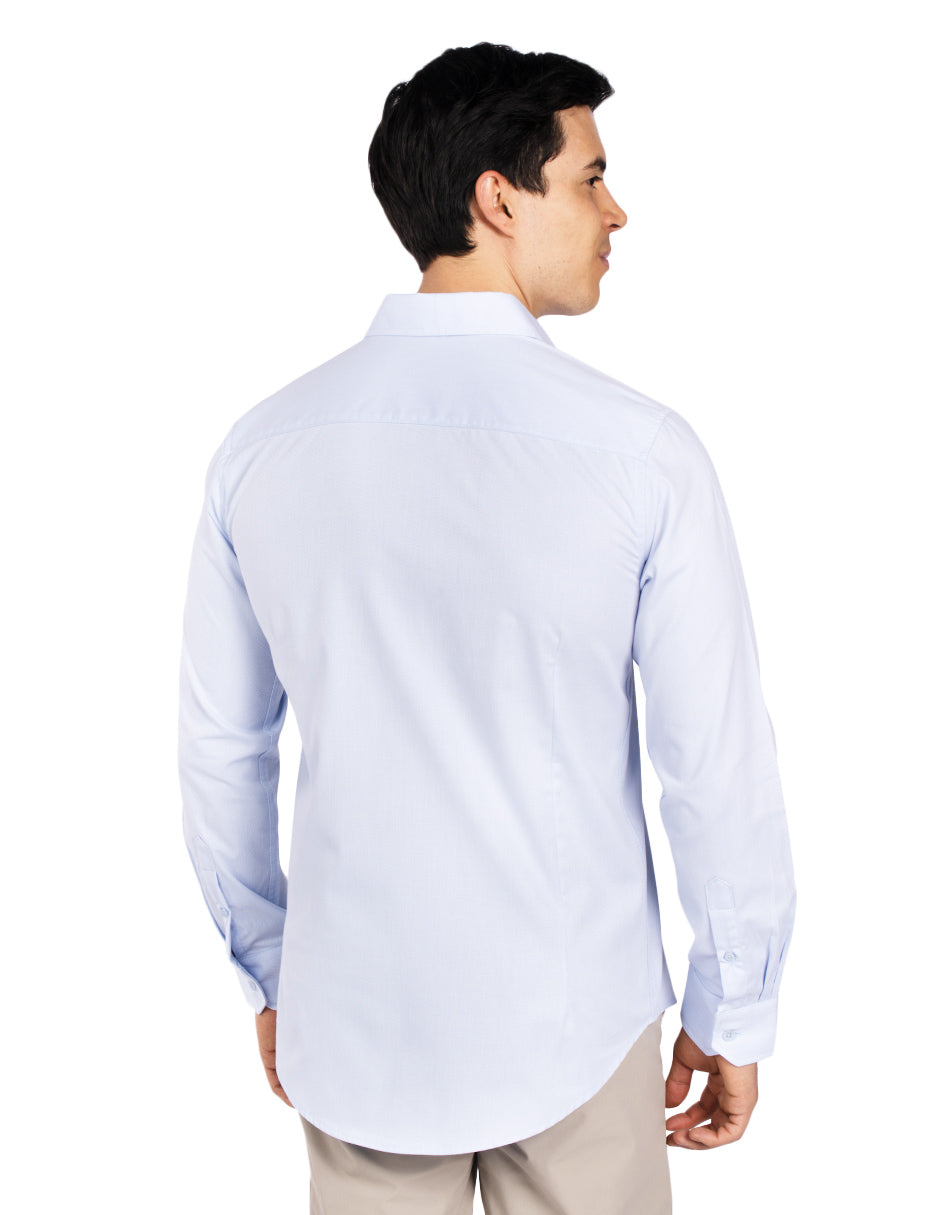 Camisas Para Hombre Regular Fit Stretch B51301 Cielo