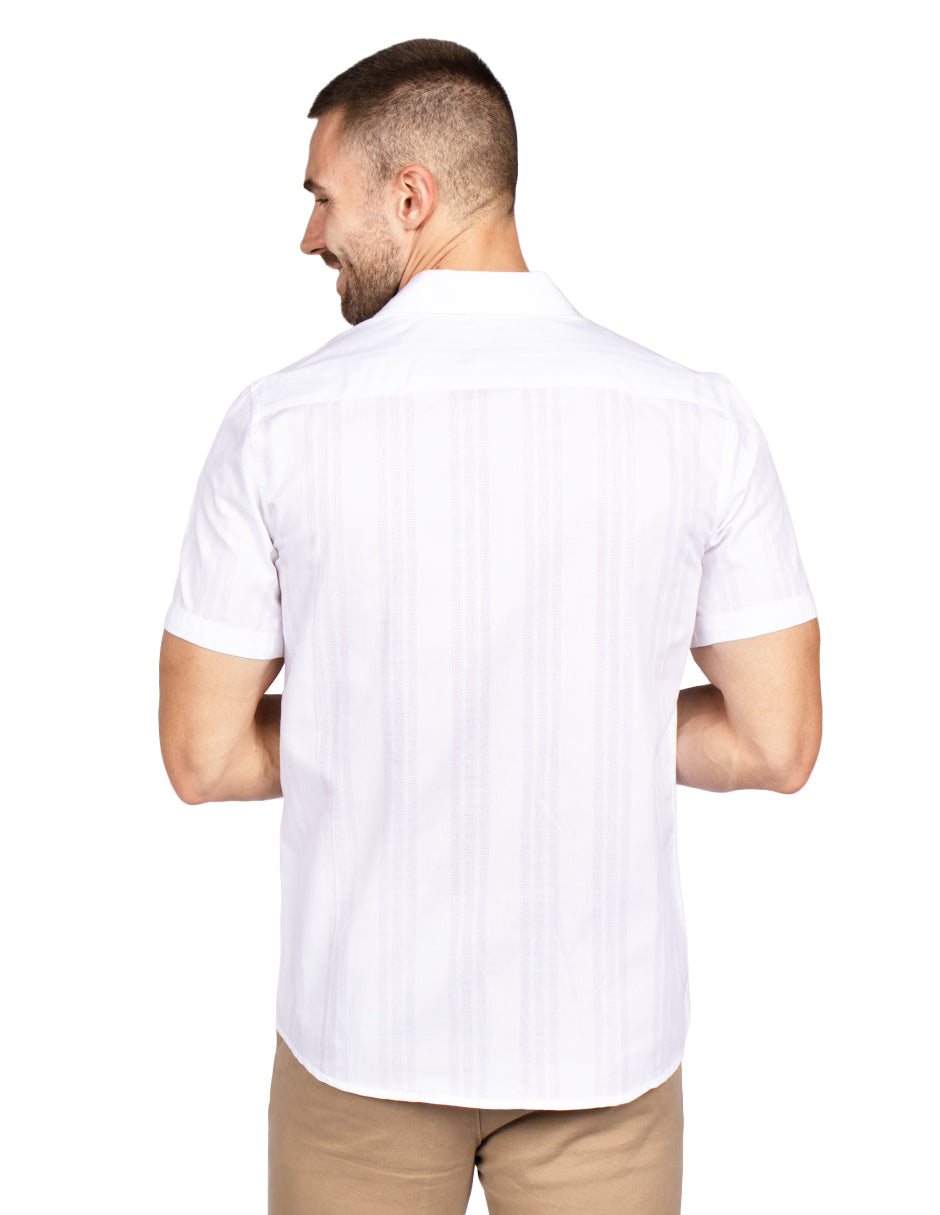 Camisas Para Hombre Regular Fit Solida B51358 Blanco