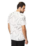 Camisas Para Hombre Bobois Moda Casuales De Manga Corta Tipo Lino Con Estampado Relaxed Fit B41571 Hueso