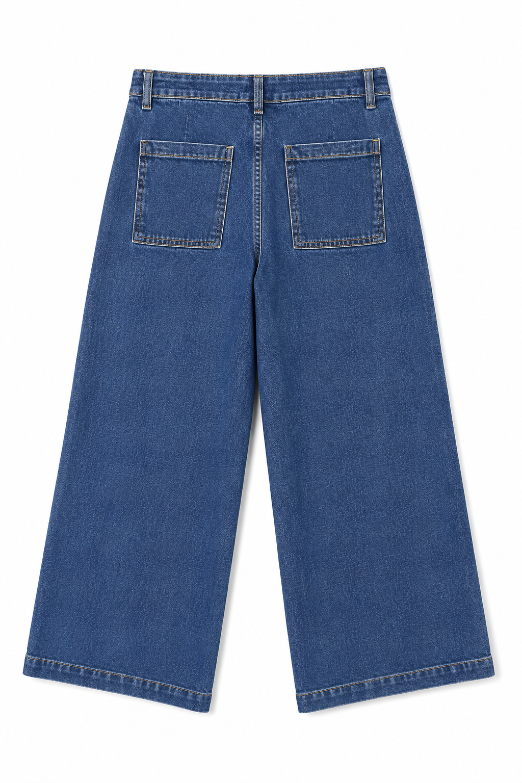 Jeans Para Mujer Wide Leg Amplio Con Pespunte V61103 Stone