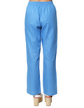 Pantalones Para Mujer Bobois Moda Casuales Con Jareta Tipo Lino De Tiro Alto W41127 Azul