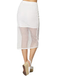 Faldas Para Mujer Bobois Moda Casuales Corte Tubo Midi Corta De Malla Con Forro X41100 Blanco